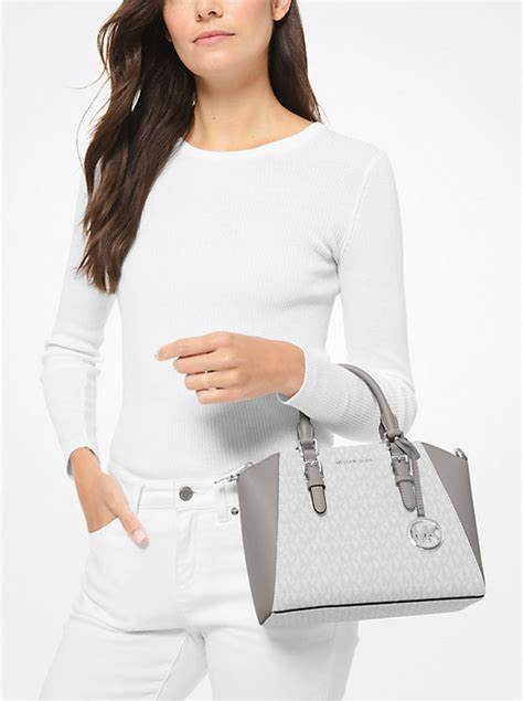 Ciara Medium Logo and Leather Satchel 